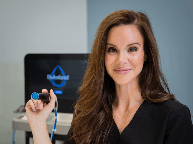 Holly Wade demonstrating HydraFacial skin rejuvenation at New Youth Medical Spa Savannah Georgia